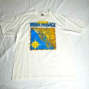 PowerPro by Oneita Alaska‎ Inside Passage Single Stitch Vintage Travel Shirt XL